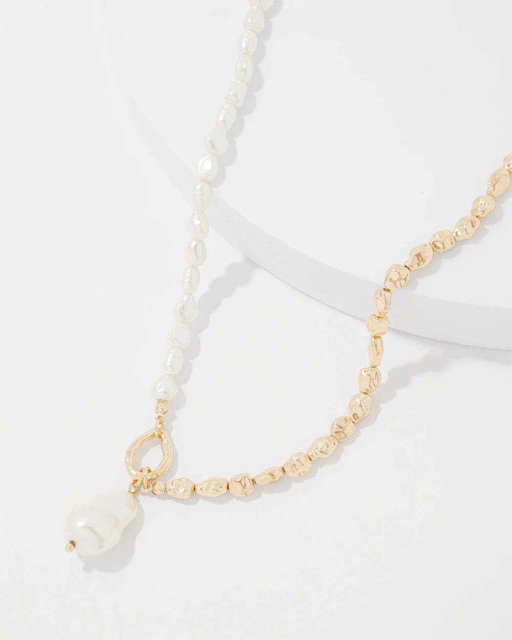 Gold + Pearl Convertible Pendant | White House Black Market